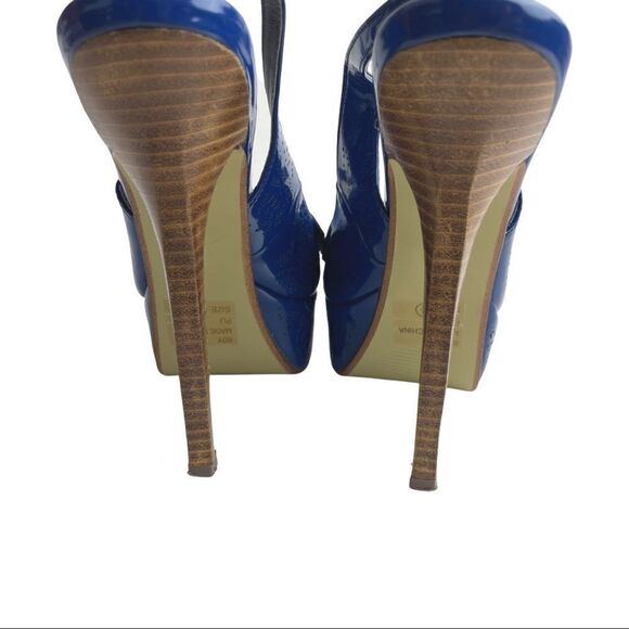 Two Lips Roy Platform Slingback Peep Toe Heels - Picture 9 of 11